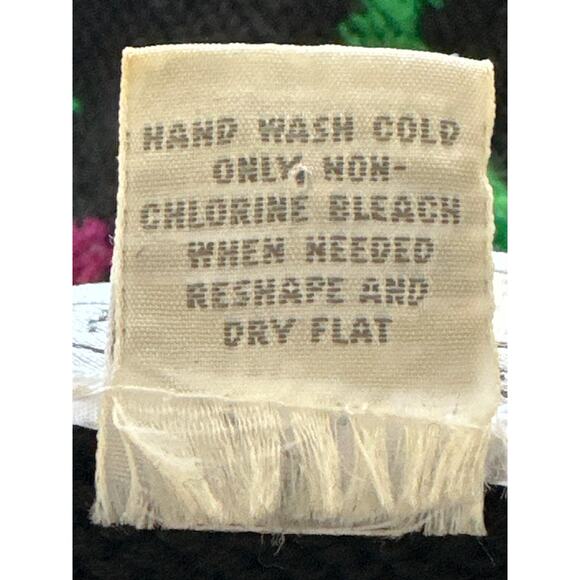 VTG Hand Knit Cardigan Sweater M Black Color Embroidered Floral Dark Coquette - Picture 8 of 12